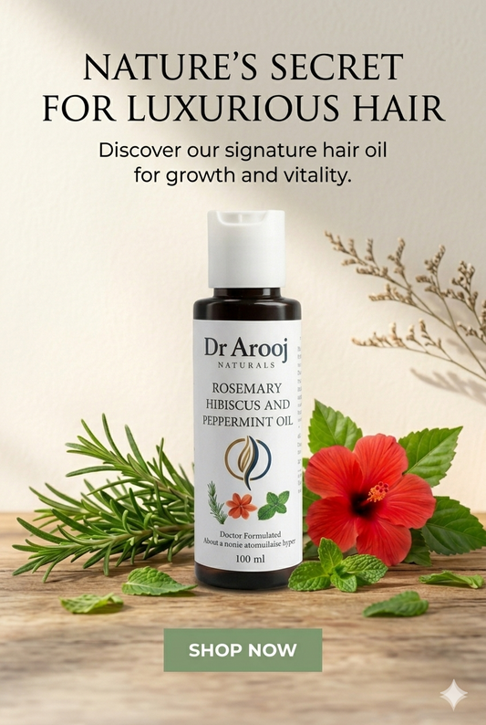 Dr Arooj Naturals Rosemary, Hibiscus & Peppermint Hair Oil